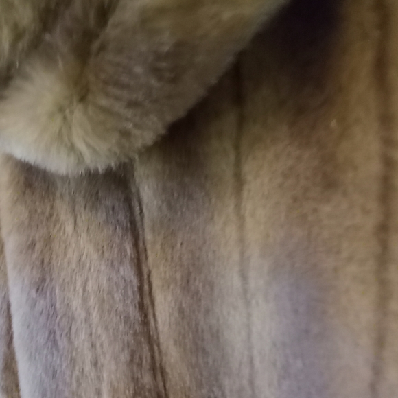 Reversible Autumn Haze Mink Sable Hooded Dennis Basso Faux Fur Coat 3X - Picture 6 of 16